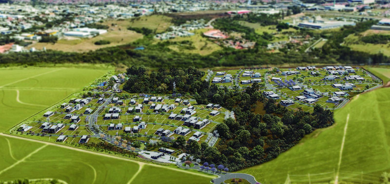 Foto aérea do terreno do Alphaville Indaiatuba no Itaici