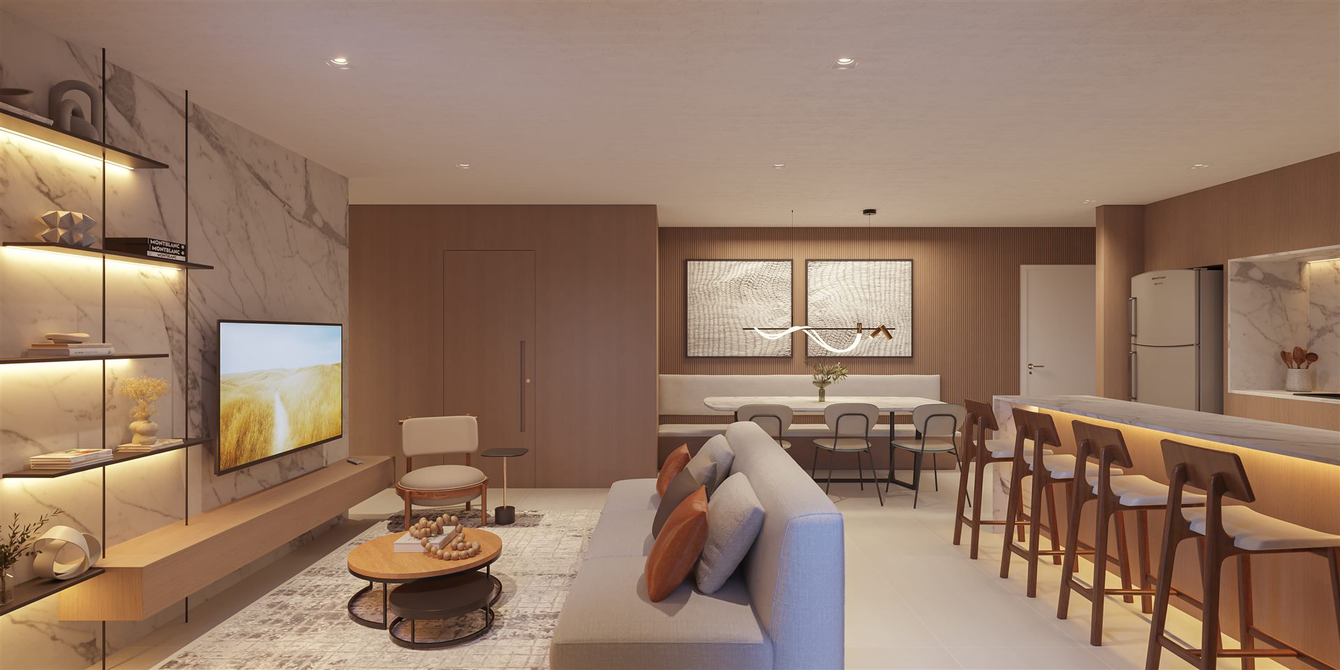 Living tipo B Areté Home Indaiatuba