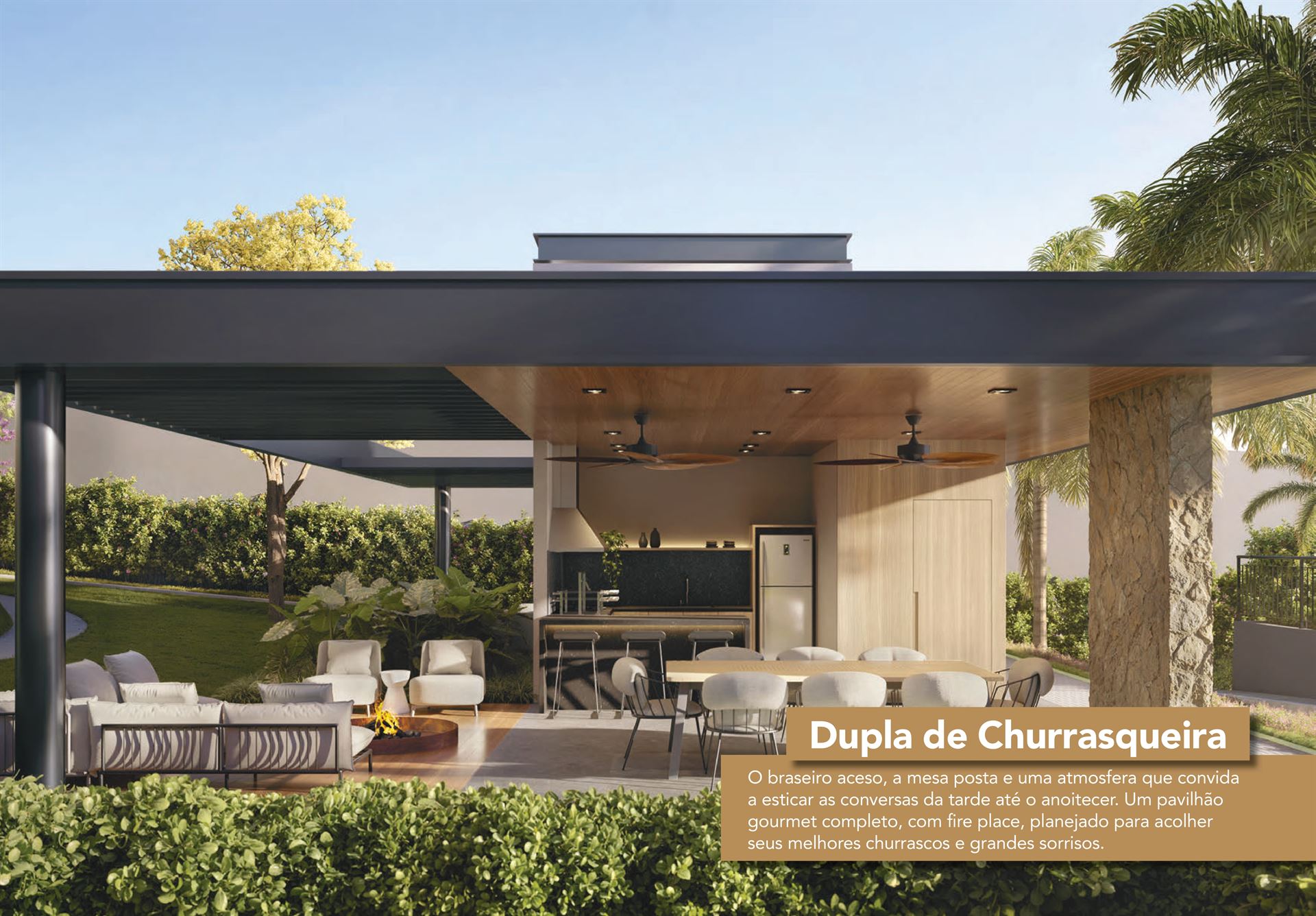 Churrasqueira dupla e Fire Place Aurora