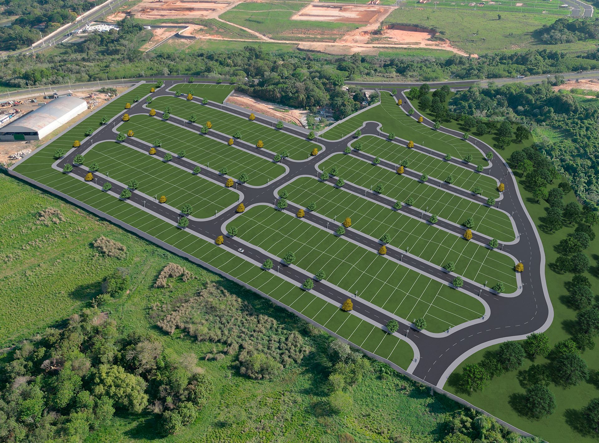 Implantação aérea Jardim Residencial Di Italia Indaiatuba