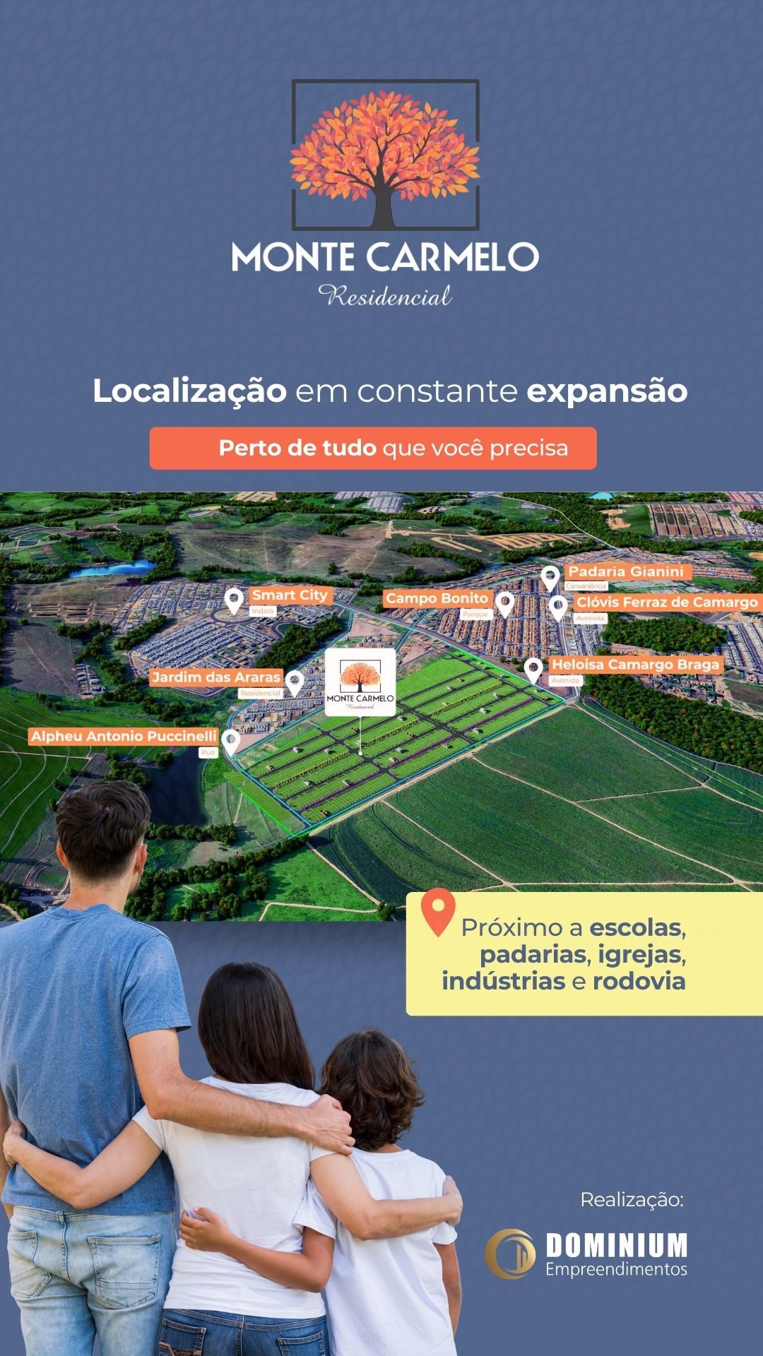 Mapa de localização Residencial Monte Carmelo Indaiatuba