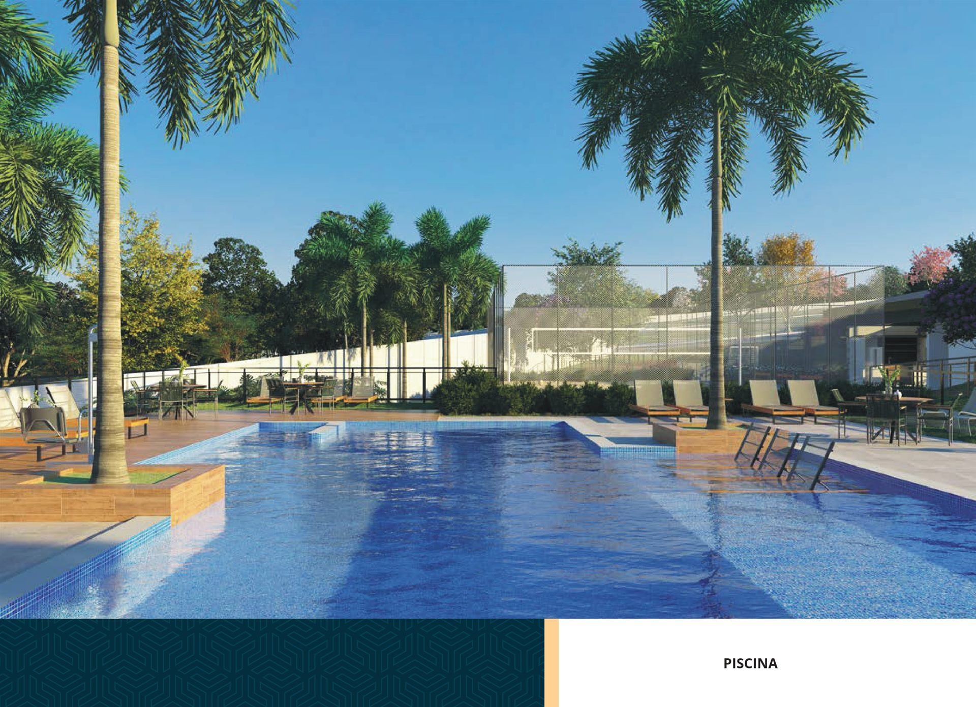 Piscina do Residencial Vila Fahl Indaiatuba com deck molhado